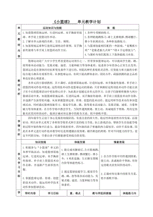 《小篮球》--单元教学计划.doc