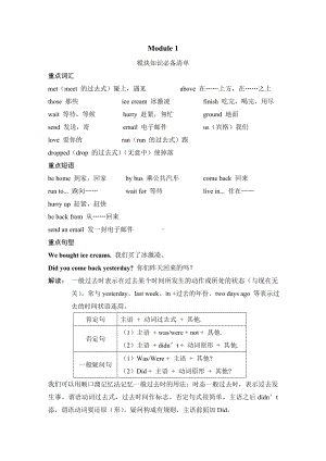 Module 1 模块知识必备清单-五年级英语外研版上册.doc