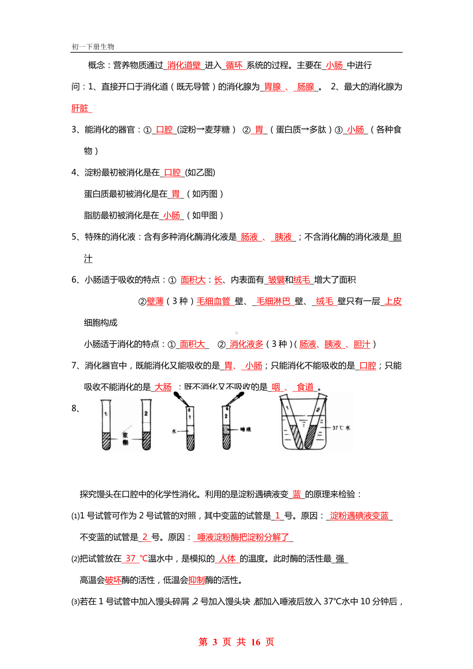 人教版七年级下册生物复习资料.doc_第3页