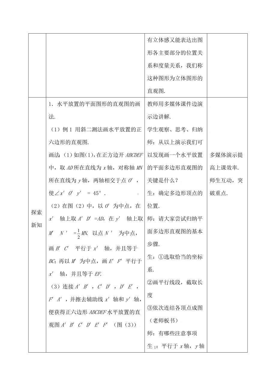 《空间几何体的直观图》教学设计(优质课).doc_第2页