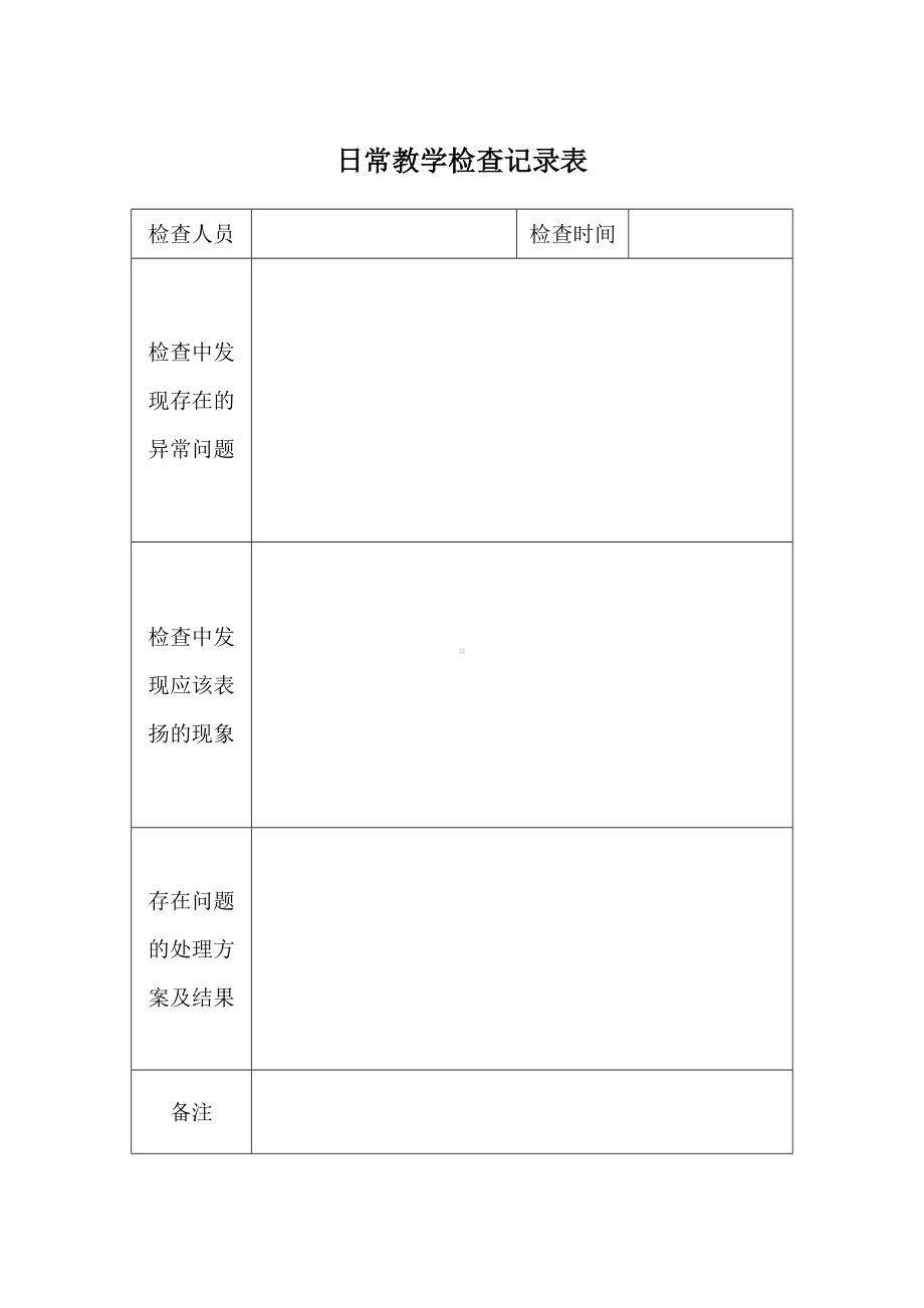 日常教学检查记录表参考模板范本.doc_第1页