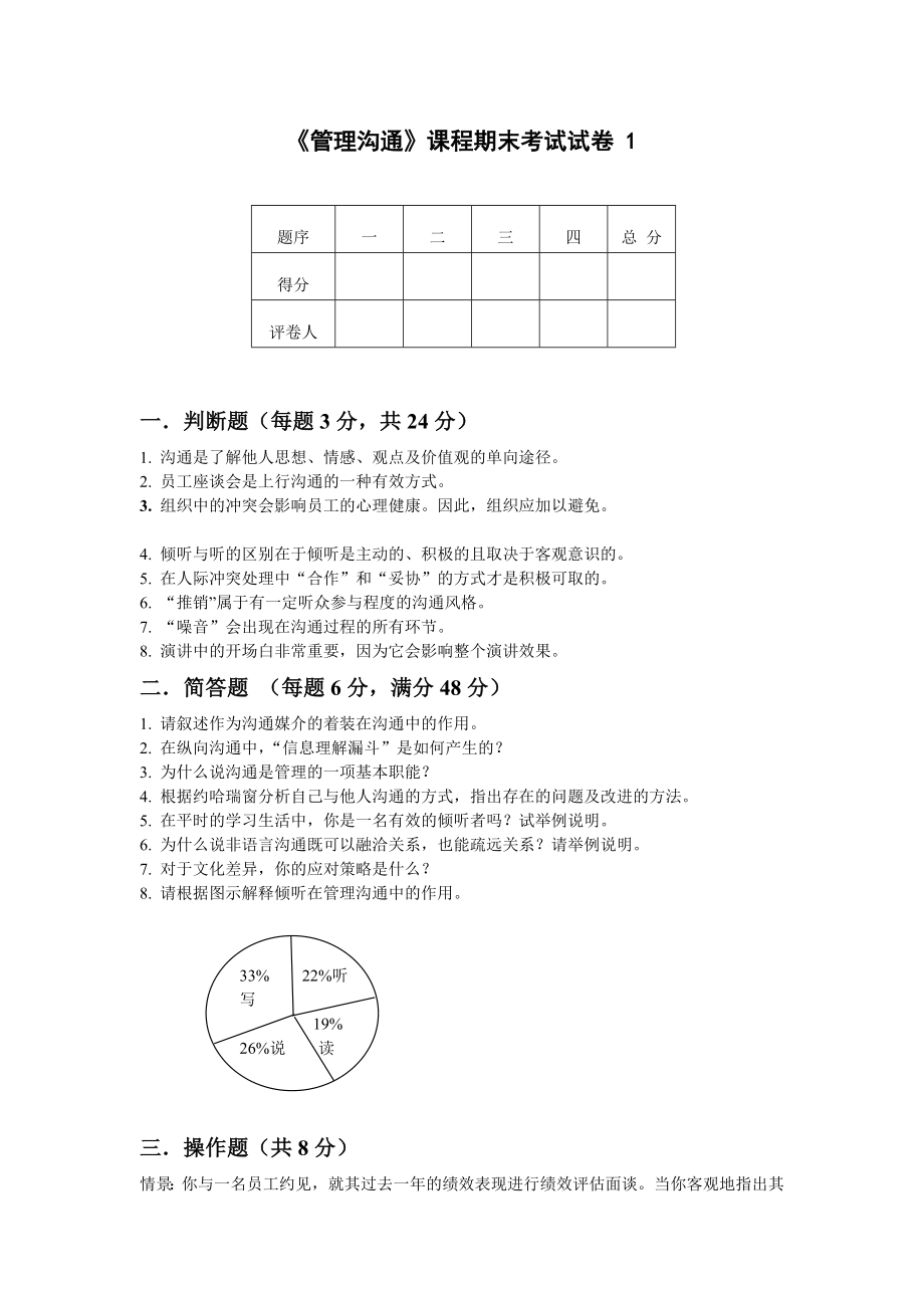 《管理沟通》课程期末考试试卷1附答案.doc_第1页