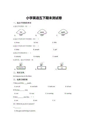 （3套打包）肇庆市五年级下册英语期末检测试题(解析版).docx