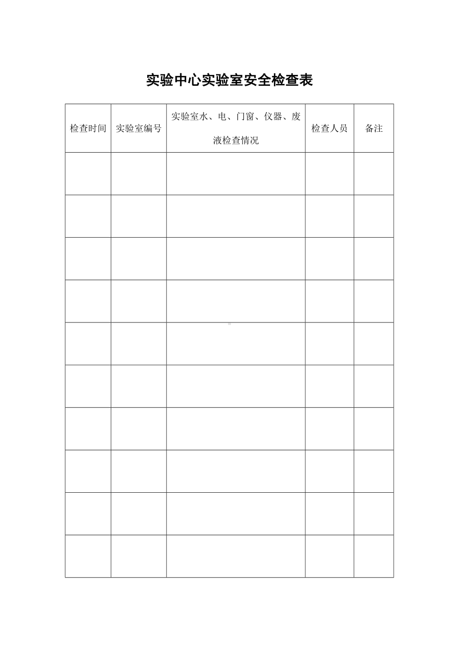 实验中心实验室安全检查表参考模板范本.doc_第1页