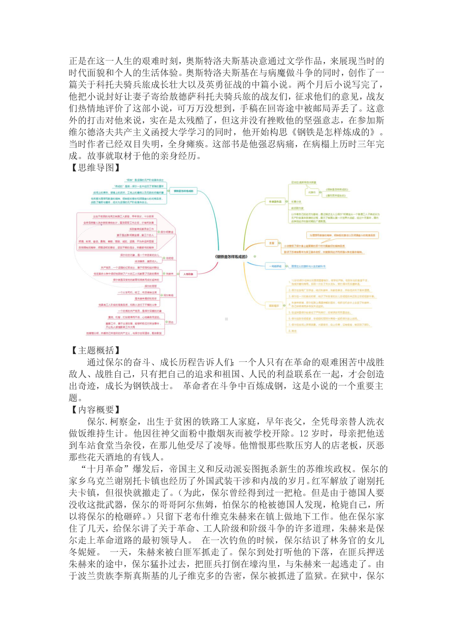 人教部编版八年级下册语文名著导读《钢铁是怎样炼成的》名著导读.doc_第2页