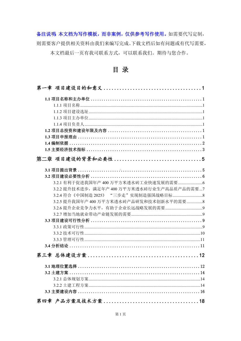 年产400万平方米透水砖项目建议书-写作模板.doc_第2页