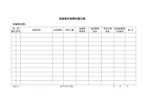 实验室开放情况登记表参考模板范本.doc