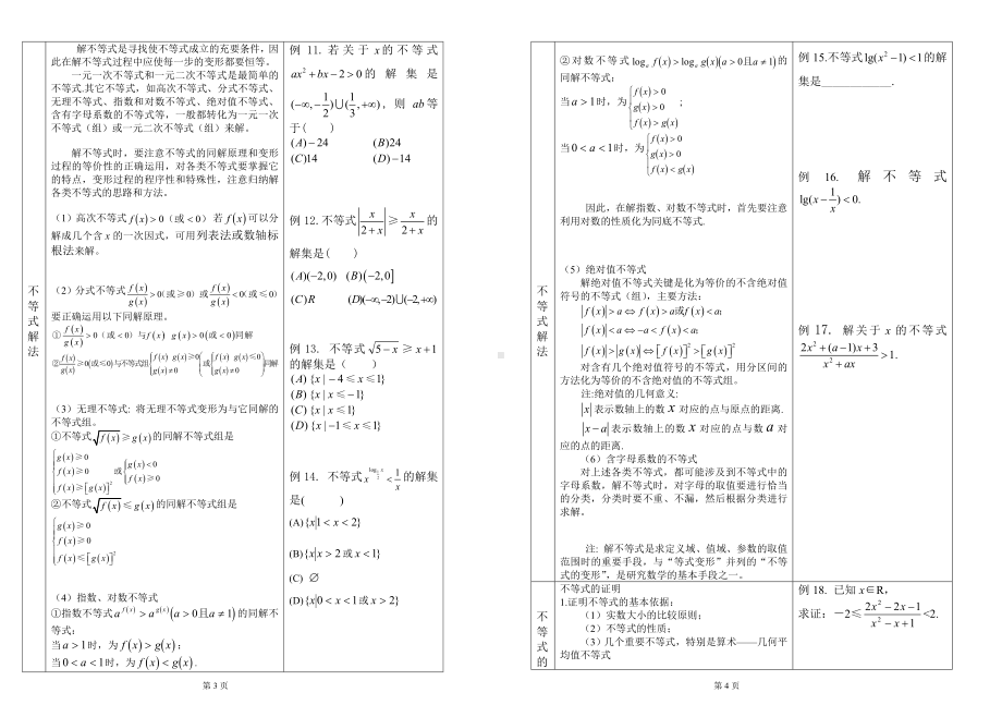 数学基础知识与典型例题不等式参考模板范本.doc_第2页