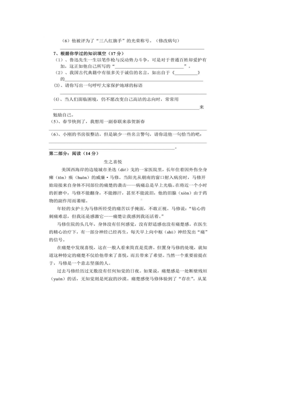 （5套打包）锦州市小学六年级语文上期末考试检测试题(含答案解析).docx_第3页