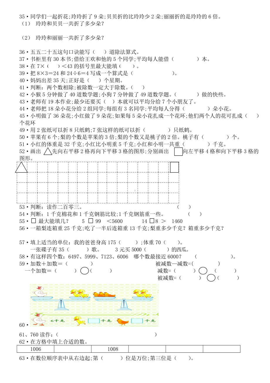 （小学数学）小学数学二年级下册重点难点练习题.doc_第2页