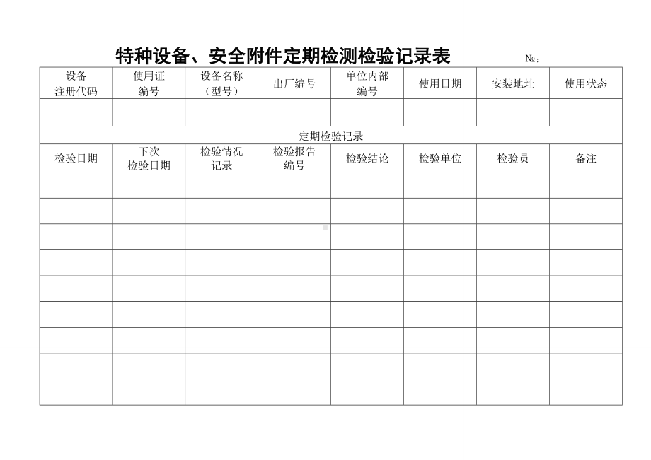 特种设备安全附件定期检验记录表参考模板范本.doc_第1页