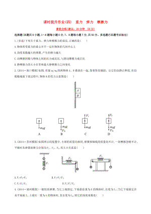 （复习方略）高考物理一轮复习-2.1重力-弹力-摩擦力课时提升作业-沪科版必修1.doc