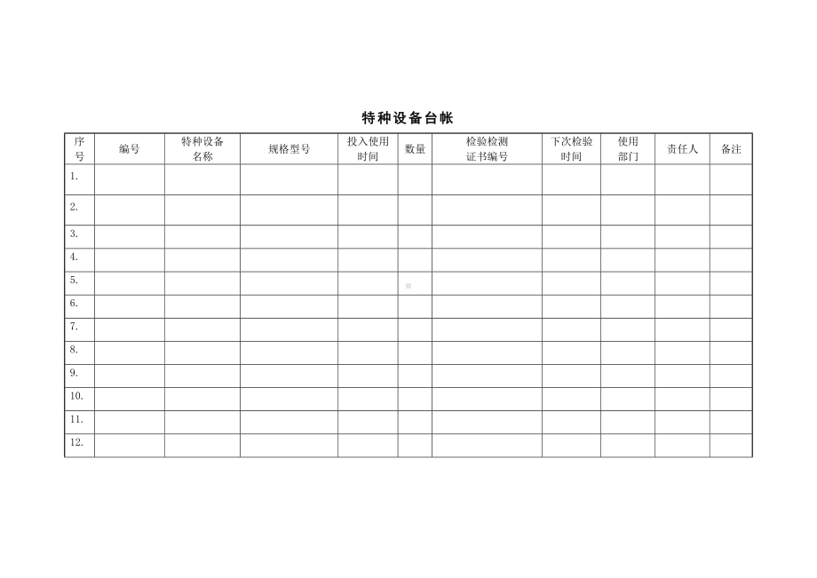 特种设备管理登记台账参考模板范本.doc_第1页