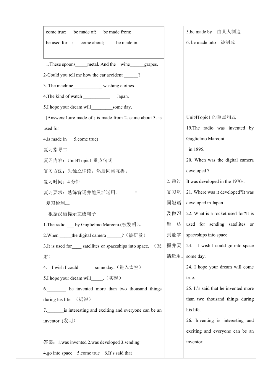 （仁爱版）市优质资源评比优秀作品九年级上册Unit4Topic1复习教案.doc_第3页