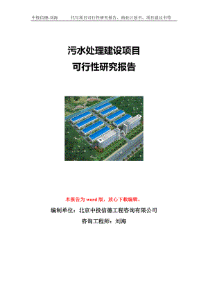 污水处理建设项目可行性研究报告写作模板立项备案文件.doc