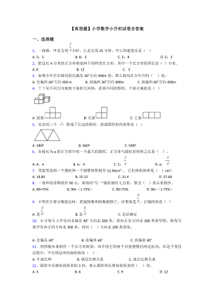 （典型题）小学数学小升初试卷含答案.doc