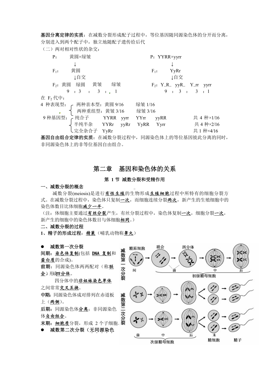 （人教版）版高中生物必修2知识点清单(14页-)-全套资源-.docx_第2页