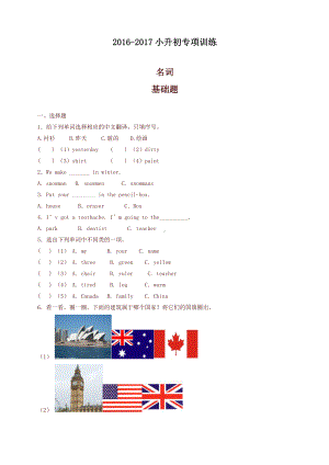 （小升初）小升初英语知识专项训练(基础知识)-3.名词.docx