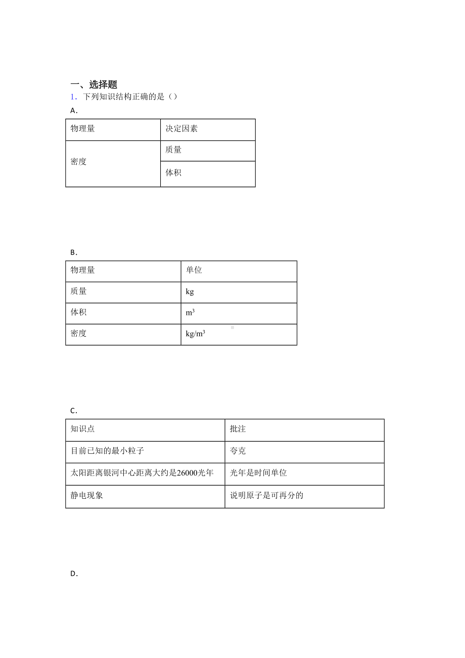 （人教版）初中物理九年级全册期末试卷(附答案).doc_第1页