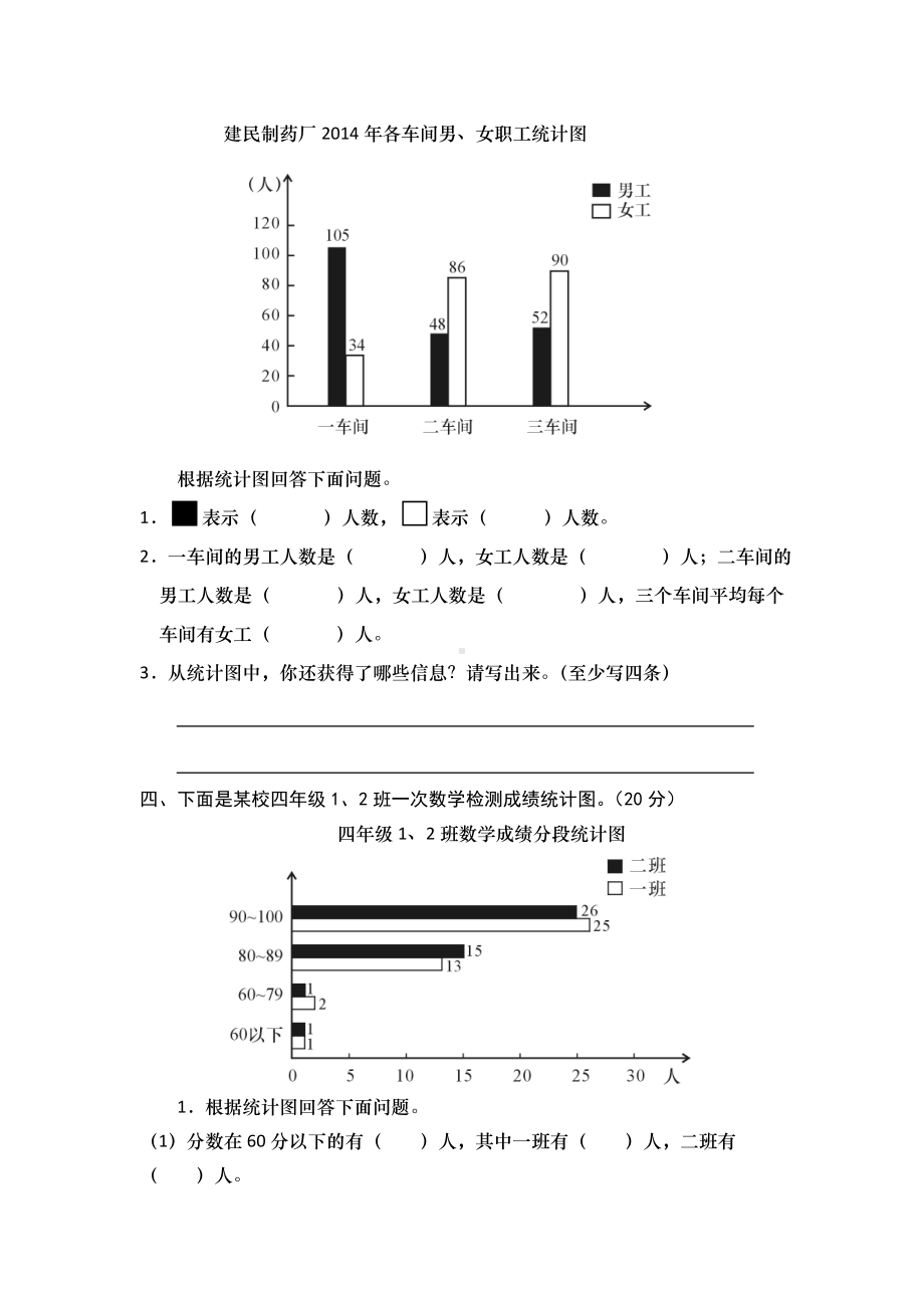 （数学）四年级下册数学测单元测试-统-计│西师大版.doc_第2页