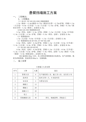 悬臂挡墙施工方案.doc