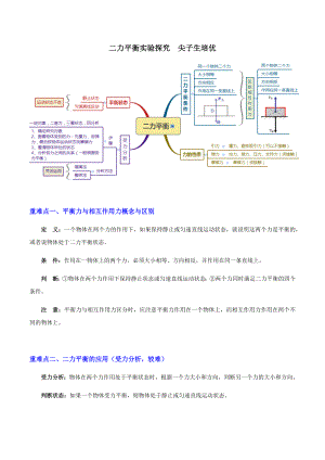 （寒假重难点集训）七下3.5二力平衡实验探究-培优包含答案.docx