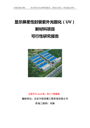 显示屏柔性封装紫外光固化（UV）新材料项目可行性研究报告写作模板立项备案文件.doc