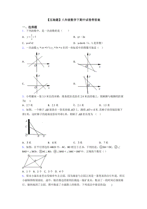 （压轴题）八年级数学下期中试卷带答案.doc