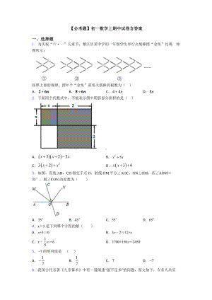 初一数学上期中试卷含答案.doc