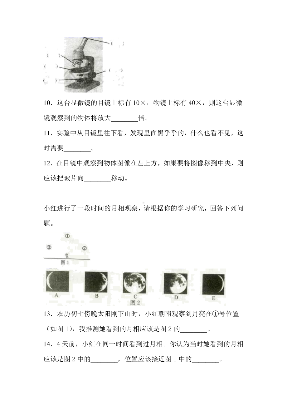 （教科版）六年级科学下册小升初冲刺试卷(含答案).docx_第2页