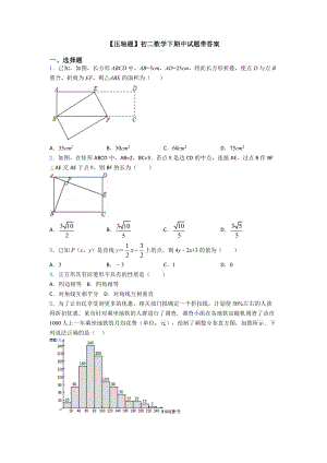 （压轴题）初二数学下期中试题带答案.doc