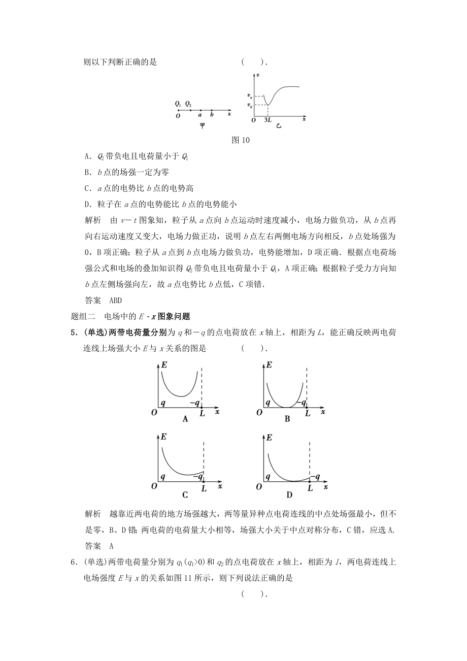 （创新设计）(通用)高考物理大一轮复习-专题强化练六-电场中“三类”图象的剖析及应用-新人教版.doc_第3页