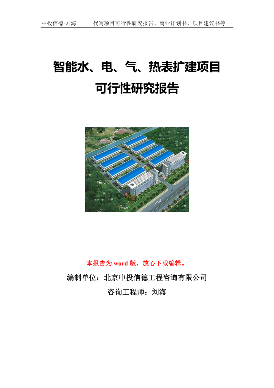 智能水、电、气、热表扩建项目可行性研究报告写作模板立项备案文件.doc_第1页