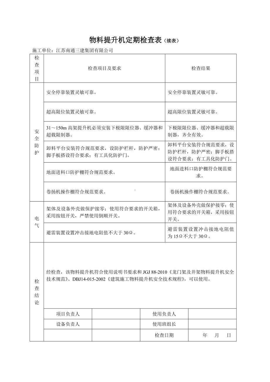 物料提升机日常检查表参考模板范本.doc_第2页