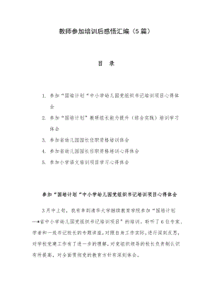 教师参加培训后感悟汇编（5篇）.docx