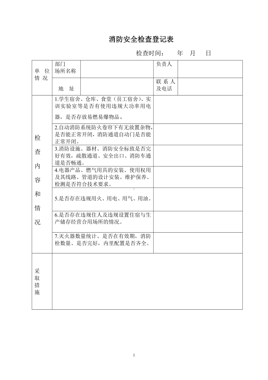 消防安全检查登记表修改模板范本参考模板范本.doc_第1页