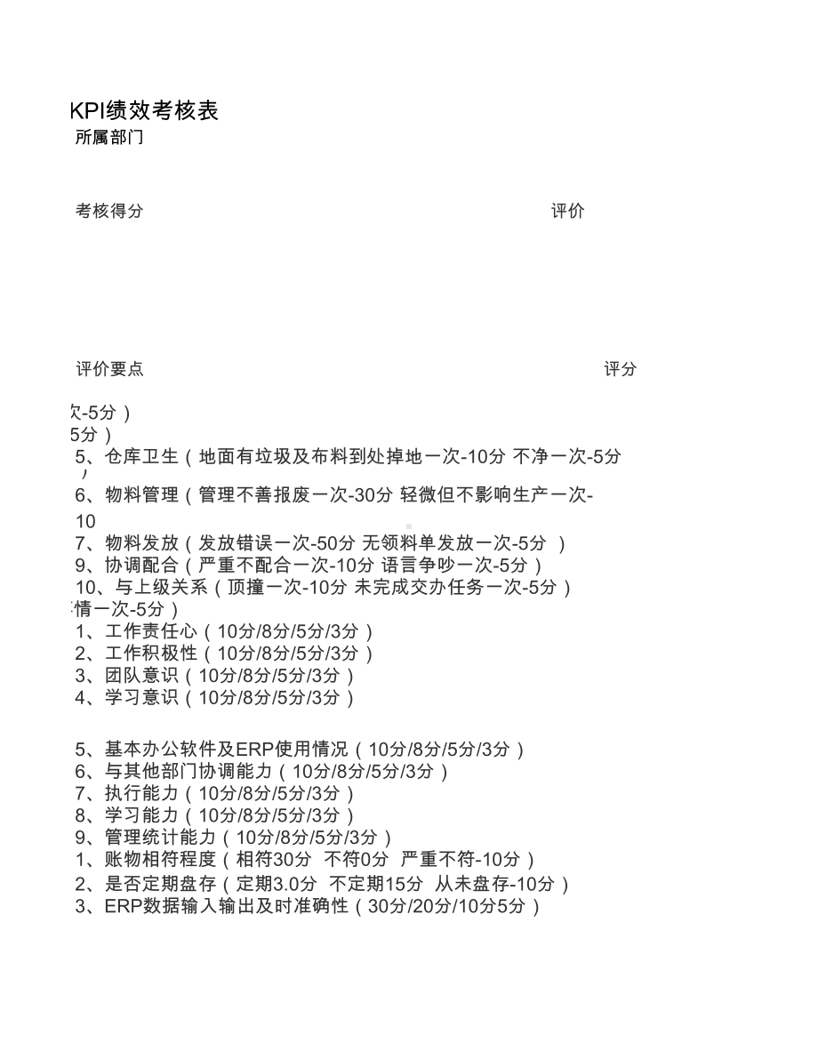 仓库KPI绩效考核表.xlsx_第3页