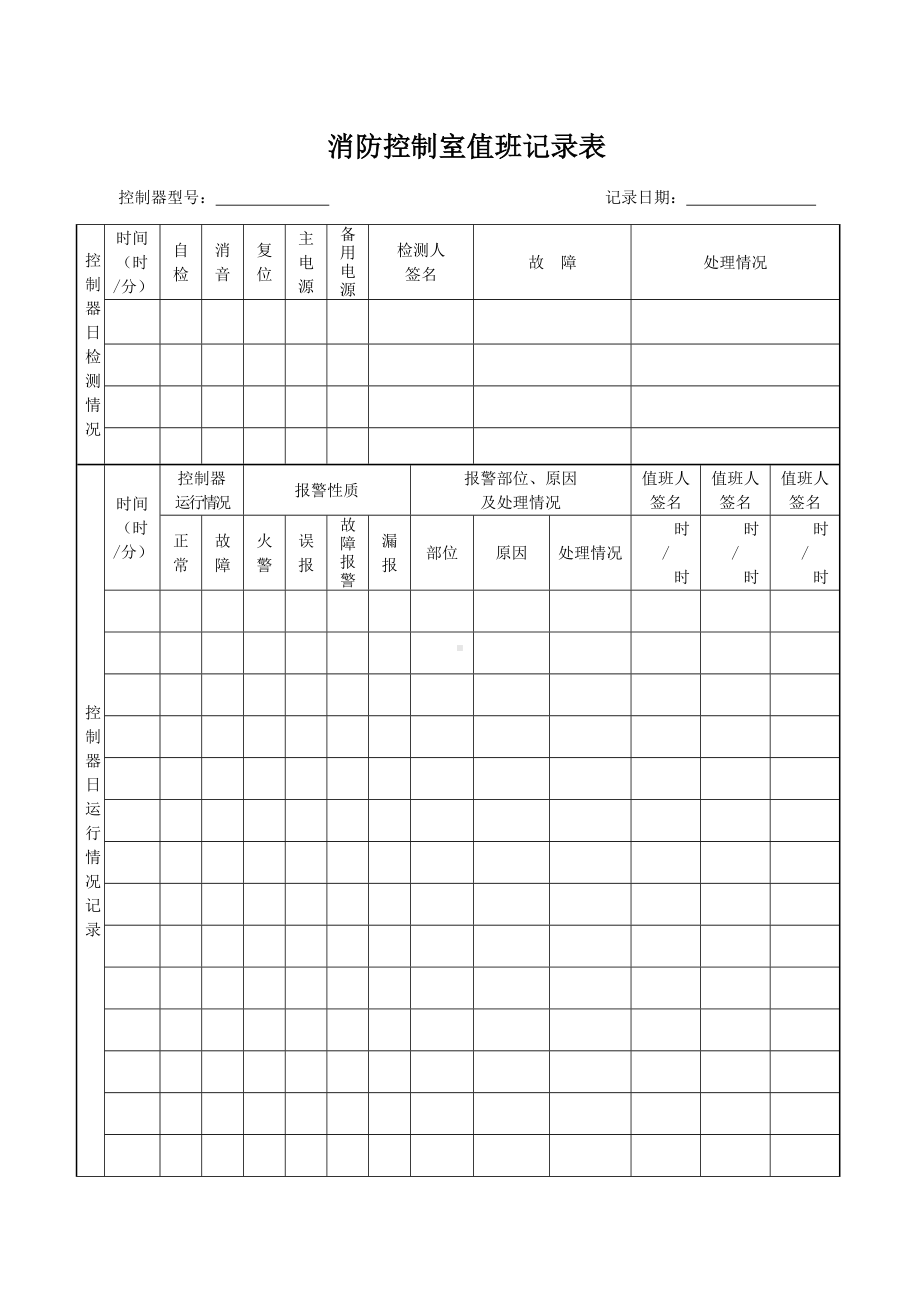 消防控制室值班记录本参考模板范本.doc_第2页