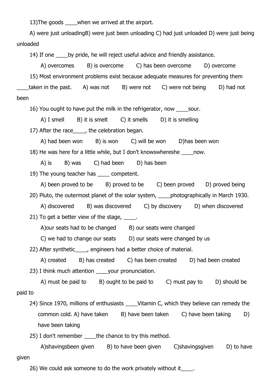 （经典练习）初中被动语态40道经典练习题.doc_第2页