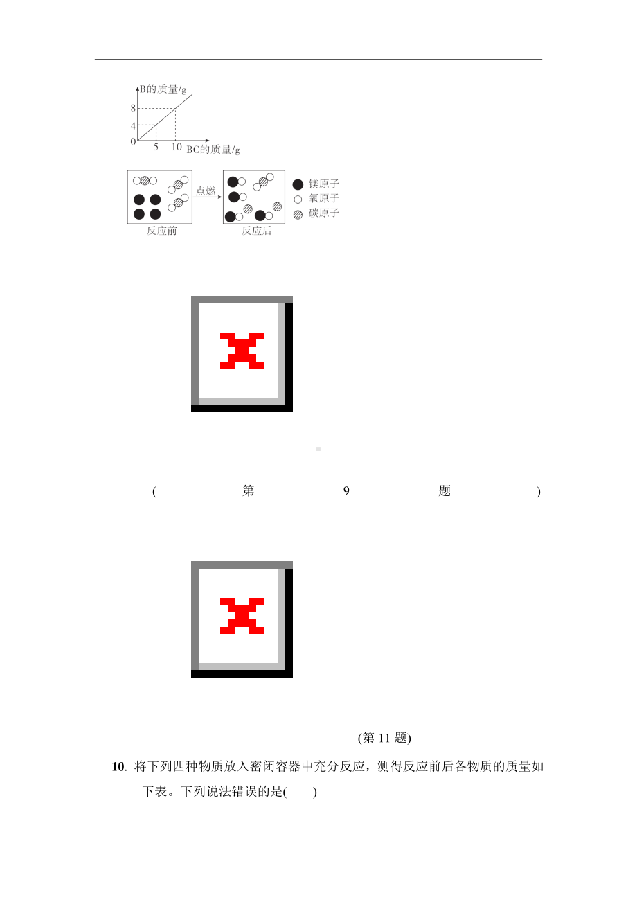 人教版化学九年级上册第五单元化学方程式 达标测试卷（含答案）.doc_第3页