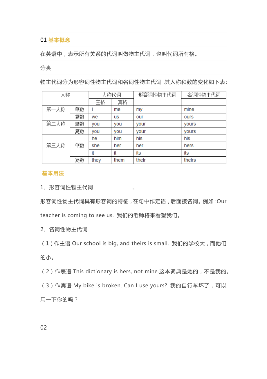 小学英语物主代词用法归纳及考题精讲.docx_第1页