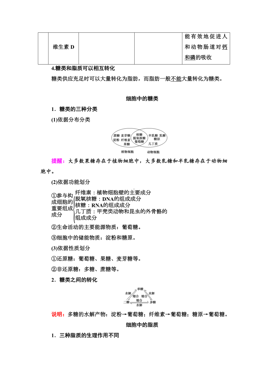 （知识点）必修一第2章-第3节-细胞中的糖类和脂质-知识点.doc_第3页