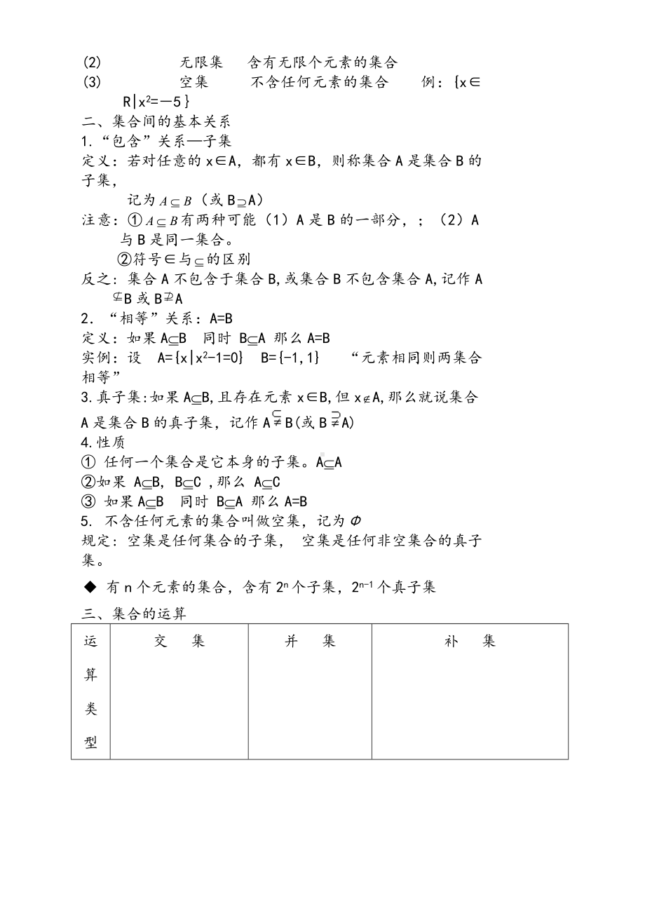 （知识点总结）高一数学必修1第一章-集合与函数概念知识点总结.doc_第2页