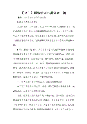 （热门）网络培训心得体会三篇.doc