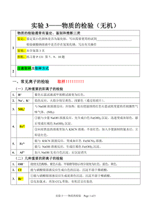 化学高考一模化学实验3-物质检验.doc