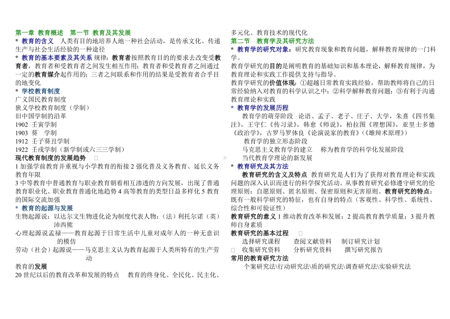 2013汕头潮阳区教师上岗考教育学背诵版 .doc_第1页