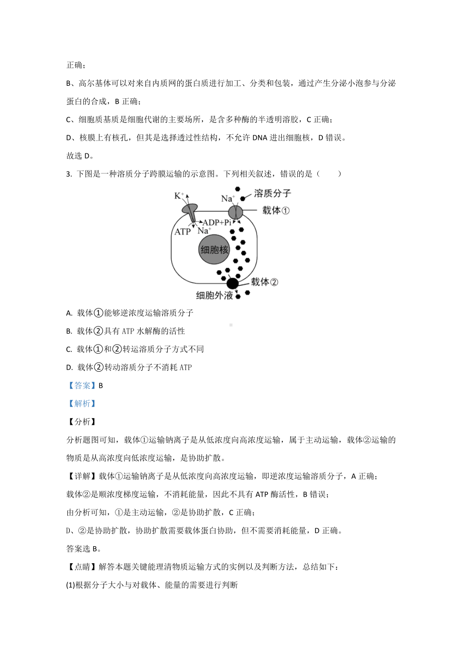 （精准解析）北京市2021届新高三入学定位考试生物试题.doc_第2页