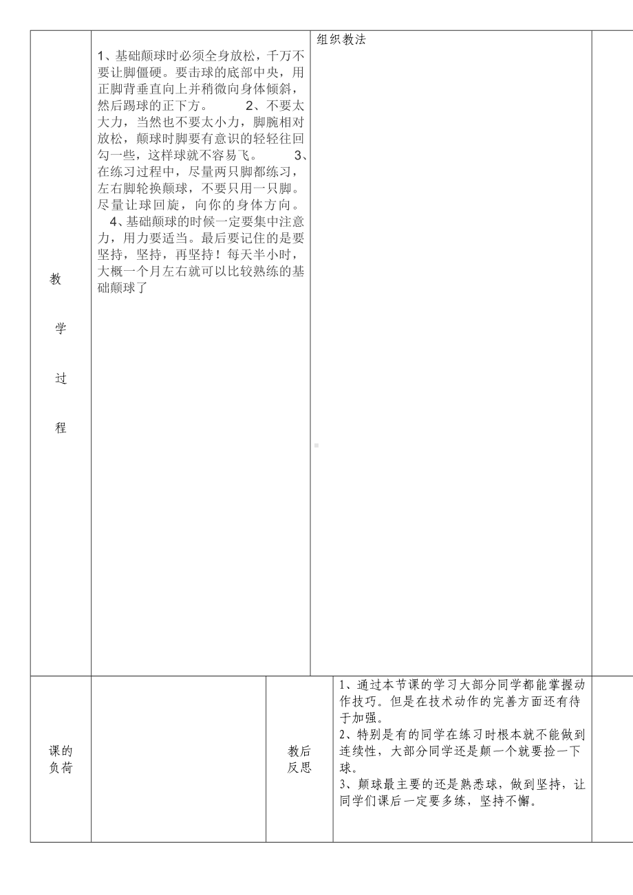 （校级公开课）水平二《足球：双脚正脚背颠球》教案.doc_第2页