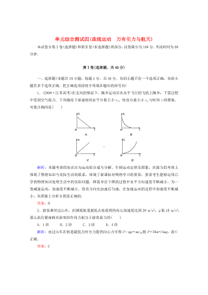 （红对勾）高考物理-曲线运动-万有引力与航天单元综合测试-新课标.doc