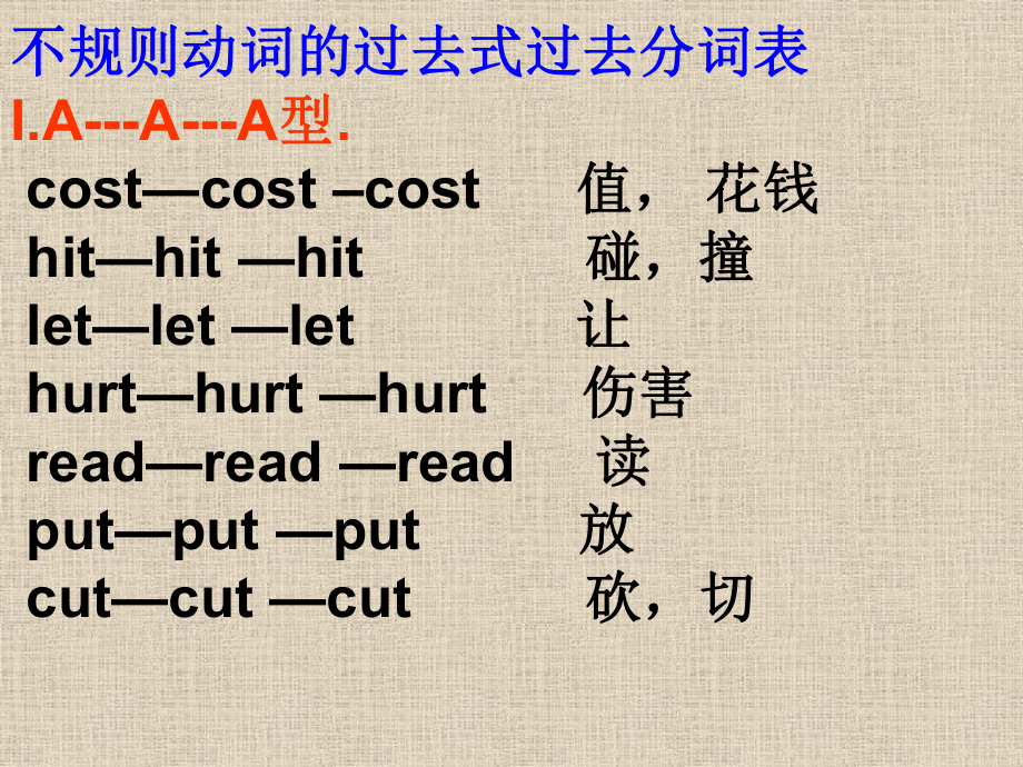 不规则动词的过去式与过去分词汇编(八年级)课件.ppt_第2页